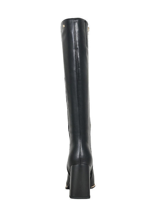 Bella Leather Women's High-Heel Boots Black