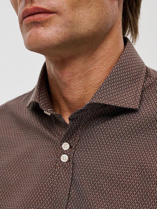 Long Sleeve Shirt in Regular Fit Brown