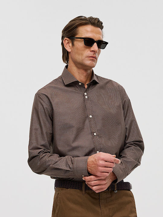 Long Sleeve Shirt in Regular Fit Brown