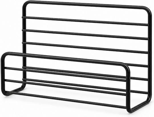 Femmit Selbstklebender Metall-Wandorganizer für Küchen-Schneidebretter & Tabletts 19x6x13 cm Schwarz