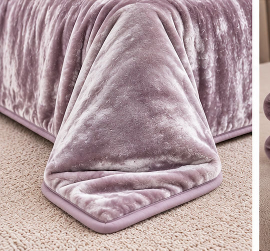 Decotelia Single Blanket 160x240 cm Dusty Lilac Silver