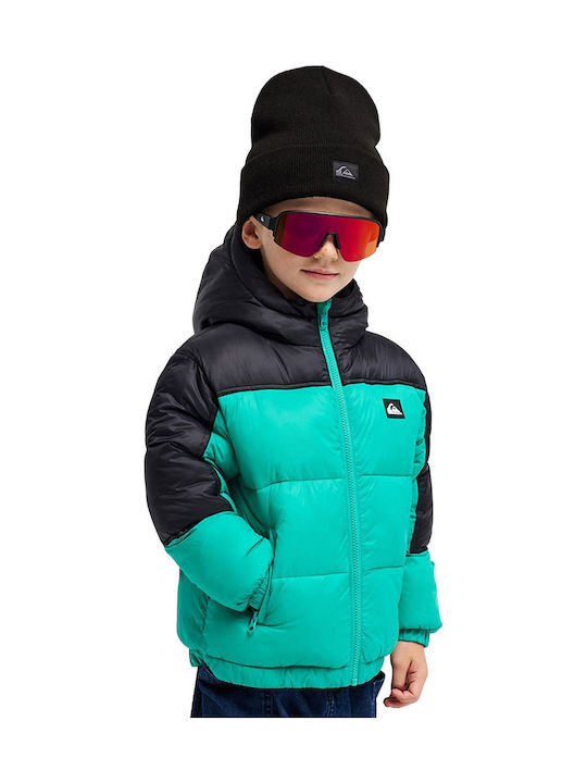 Cold Days Kids’ Casual Short Windproof Lined Jacket Turquoise