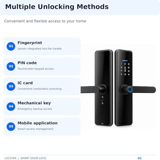TTLOCK Електронна ключалка с Wi-Fi Черна