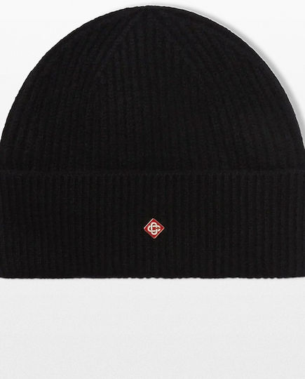 Beanie Unisex Σκούφος Πλεκτός σε Μαύρο χρώμα
