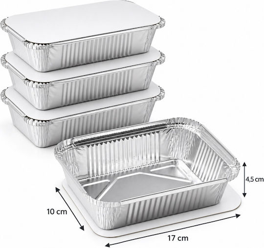 Food Pack Aluminiumbehälter Rechteckig Νο220 (4Stück)