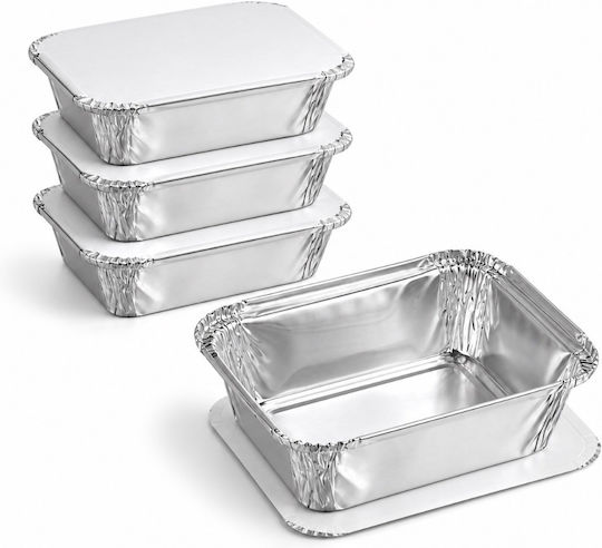 Food Pack Aluminiumbehälter Rechteckig Νο142 (4Stück)
