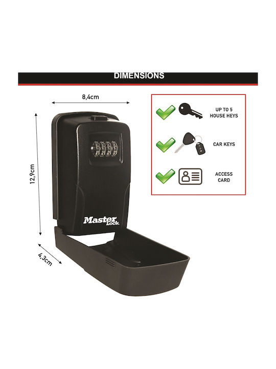 Master Lock Suport de Chei cu Combinație cu Roată cu Combinație 12.9x8.4x4.3cm