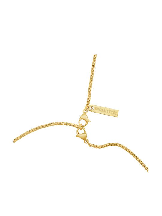 Police Cross in Gold Plated Steel Without Chain