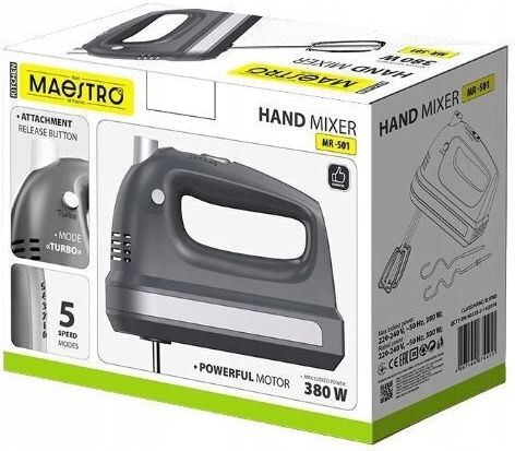 Maestro Ръчен миксер 500W Сребрист, Сив
