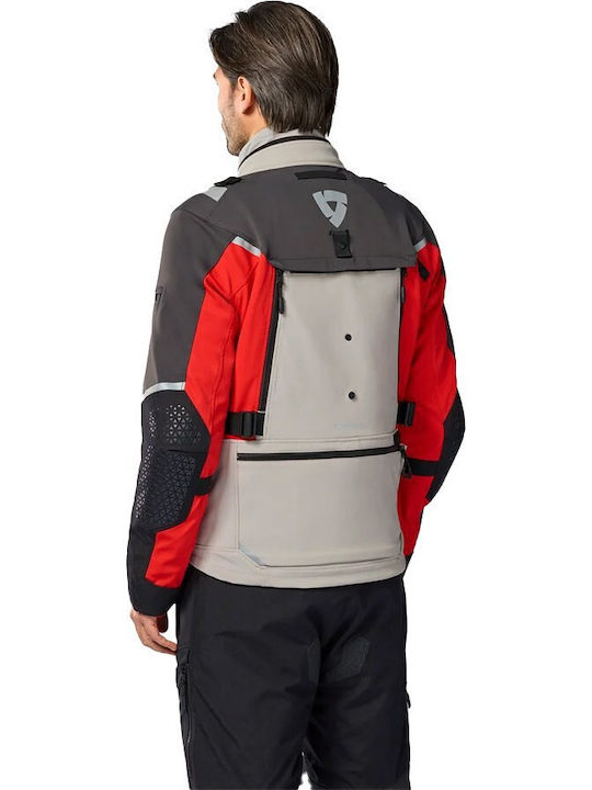 Defender 4 Men's Cordura Motorcycle Jacket, 4-Season, Waterproof, Anthracite/Red