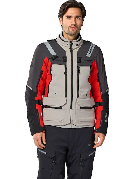 Defender 4 Men's Cordura Motorcycle Jacket, 4-Season, Waterproof, Anthracite/Red