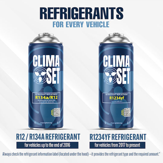 Climaset 2 Флакона + Кабел Хладилен Агент за Климатик R134a