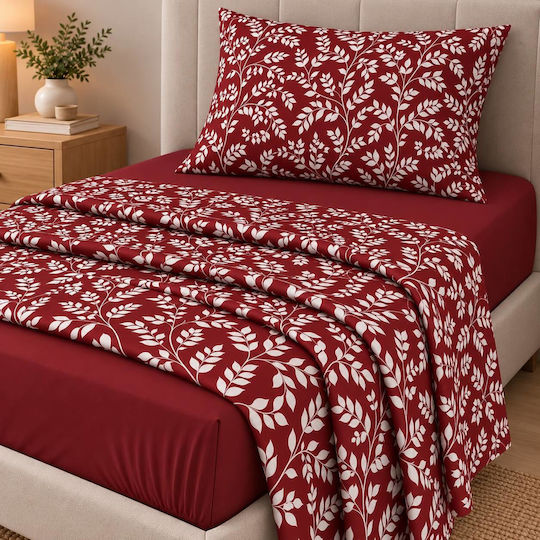Astron Italy Irida Single Fitted Sheet 100x200+30cm Dusty Rose