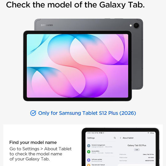 Spigen Liquid Air Folio Flip Cover Μαύρη (Samsung Galaxy Tab S12+)