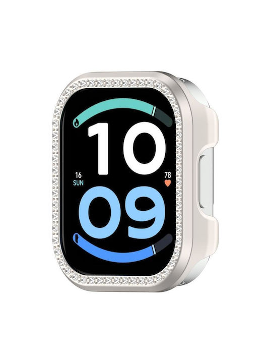 Redmi Watch 6 Active Diamond Halbabdeckende Hohle PC-Uhrenschutzhülle Satine Starlight
