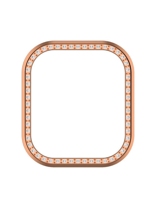 Redmi Watch 6 Active Diamant-Halbabdeckung Hohle PC-Uhren-Schutzhülle Roségold