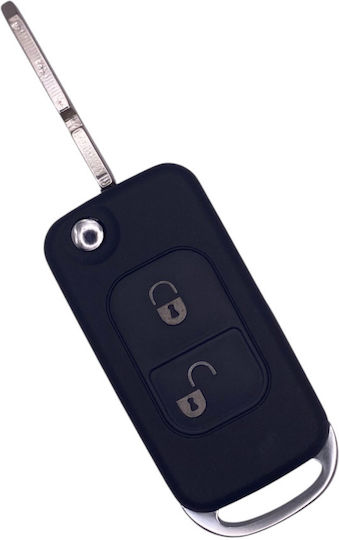 Replacement Foldable Mercedes-Benz Key Shell with 2 Buttons and HU64 Blade