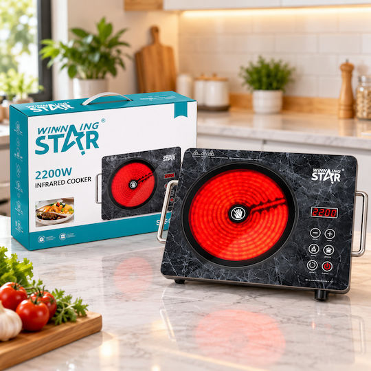 Winning Star DTL-1162-WST Single Ceramic Countertop Burner Black