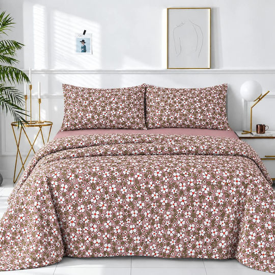 Astron Italy Elisa Single Bed Sheet Set 175x260cm Dusty Rose (3 pcs)