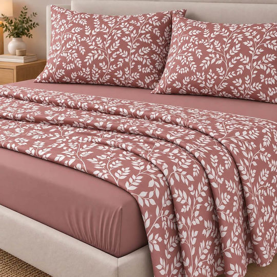 Astron Italy Irida King Size Sheet Set 245x260cm Dusty Pink (4pcs)