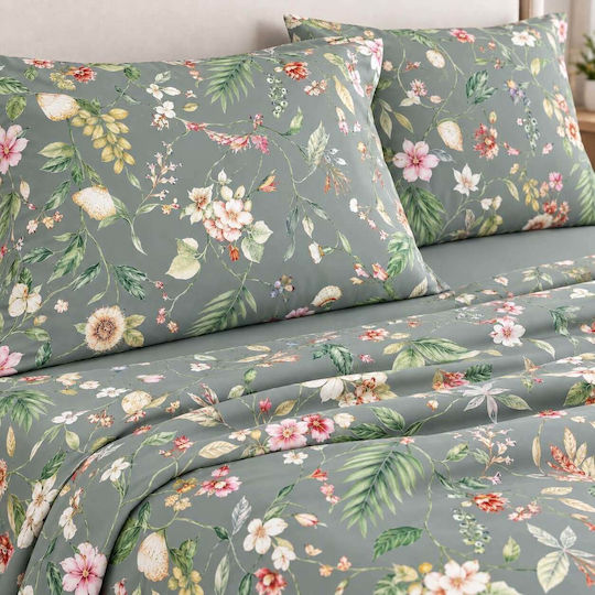Astron Italy Ortensia Single Bed Sheet Set 175x260cm Dusty Rose (3pcs)