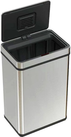 Rovotec Κάδος Απορριμμάτων από Ανοξείδωτο Ατσάλι με Αισθητήρα 50lt Γκρι