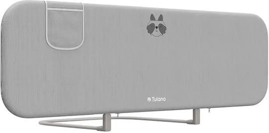 Tulano Barieră de Protecție Pliabilă pentru Pat, din Metal, de Culoare Gri, 150 cm