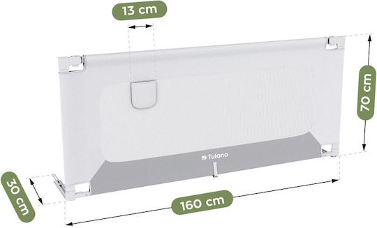 Tulano Foldable Metal Bed Rail Guard in Grey 160 cm
