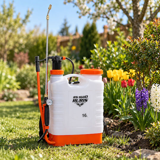 Ruris Rs 1600 – Manual Backpack Sprayer 16 L Transparent Tank Telescopic Metal Lance