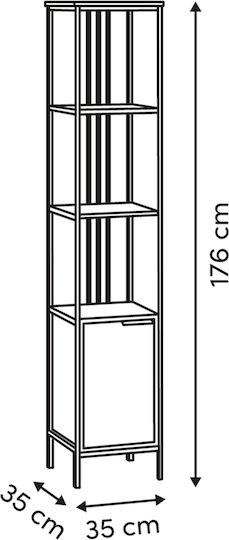 Βιβλιοθήκη Duna Μπεζ 35x35x176εκ.