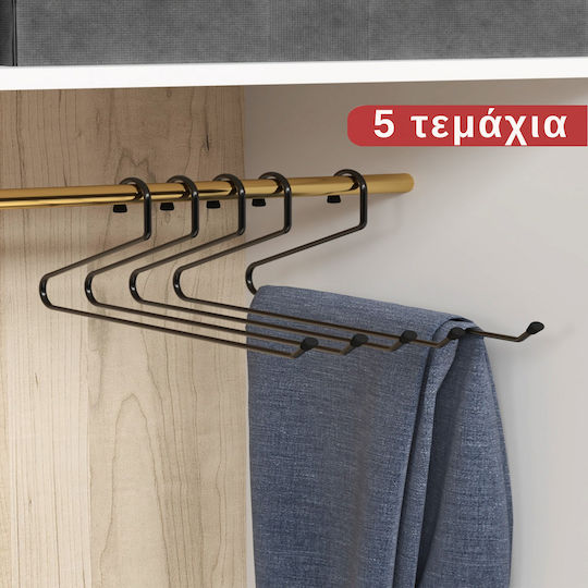 Femmit Σετ 5 Μεταλλικές Κρεμάστρες Παντελονιών Μαύρες 40x17cm Ανοιχτό Άκρο Εξοικονόμηση Χώρου Στη Ντουλάπα
