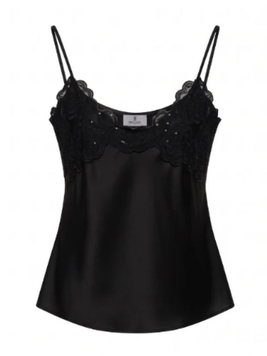 Ärmellose Damenbluse Black