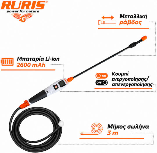 Ruris Rse 33 Easy Way – Portable Electric Sprayer Li-ion Battery 3 M Hose Usb-c