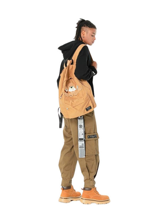 Stoff-Damenrucksack Camel