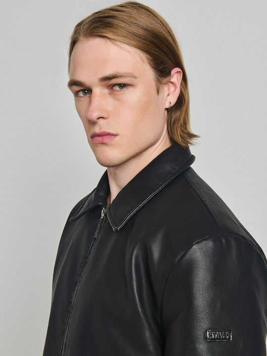 Synthetic Leather Jacket Black