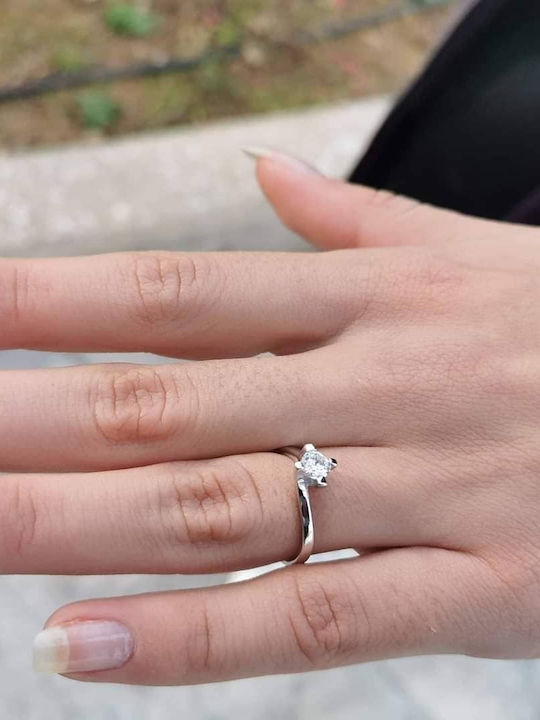 Aris Dentopoulos Jewellery Μονόπετρο από Ασήμι