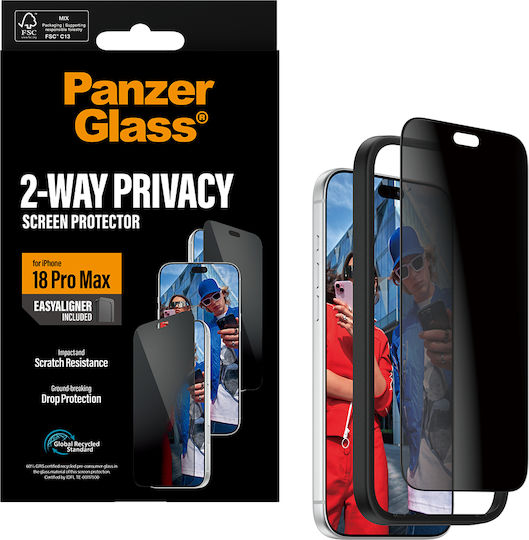 PanzerGlass 2-Wege Datenschutz Displayschutzfolie Apple iPhone 18 Pro Max Ultra-Breit Passform Mit Easyaligner