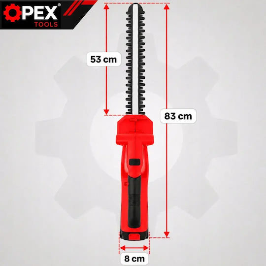 OPX28028 21V Battery Hedge Trimmer 2x3Ah with 53cm Blade Length