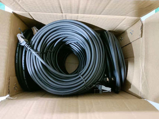 Equip S/FTP Cat.6 (Gigabit) Ethernet Network Cable 0.25m Black 100 Pieces