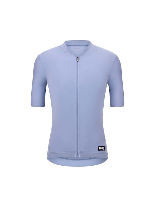 Santini Tricou de Ciclism cu Mâneci Scurte pentru Bărbați Albastru