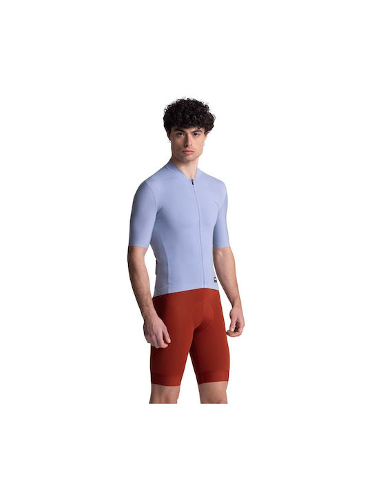 Santini Tricou de Ciclism cu Mâneci Scurte pentru Bărbați Albastru