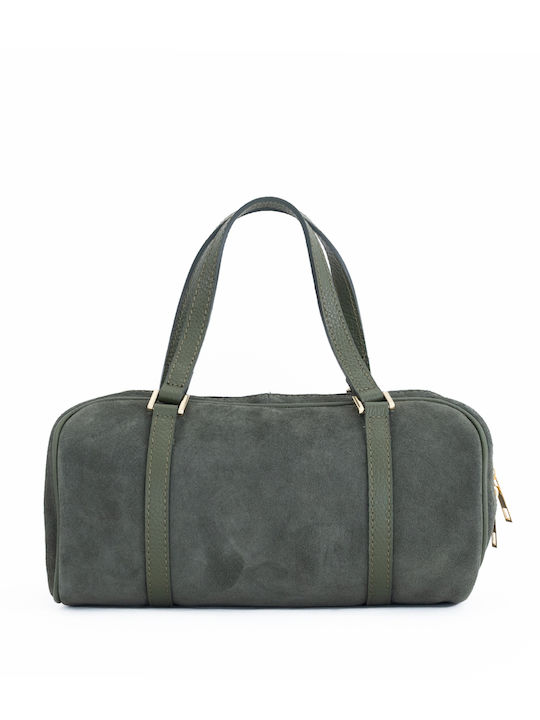 Leather Women's Barrel Bag Burgundy