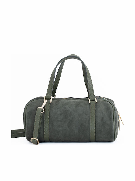 Leather Women's Barrel Bag Burgundy