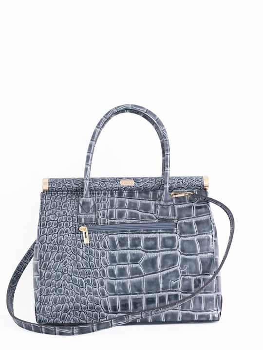Schwarze Damen-Ledertasche Tote