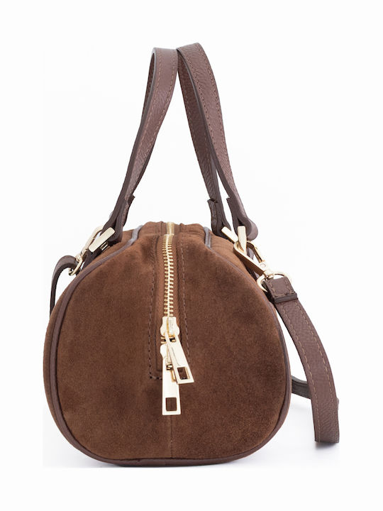 Leather Women's Barrel Bag Burgundy