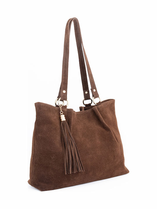 Leather Women's Tote Bag Brown Chocolate
