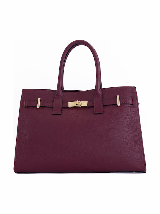 Burgundy Leather Women's Tote Bag