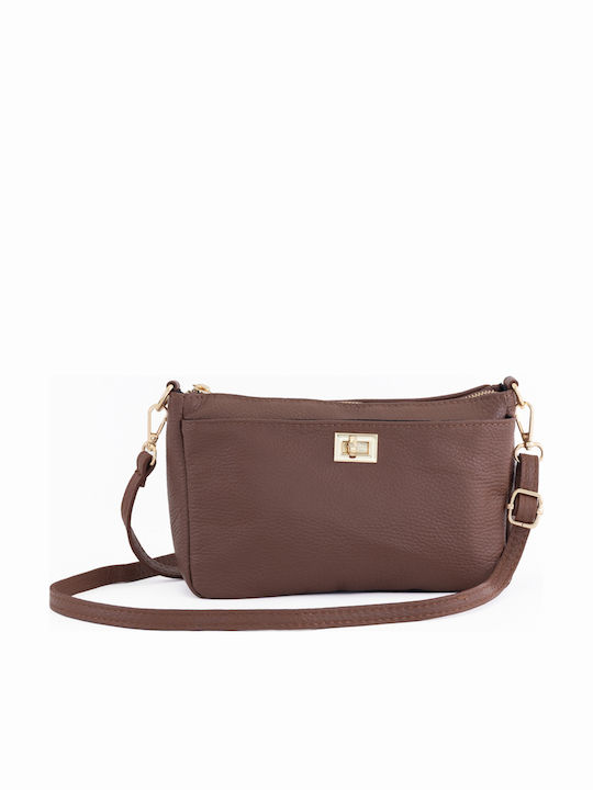 Brown Chocolate Leather Women's Shoulder Bag