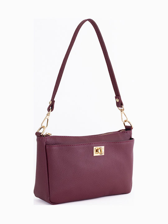 Brown Chocolate Leather Women's Shoulder Bag
