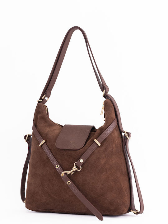 Leather Women's Shoulder Bag / Backpack Black
